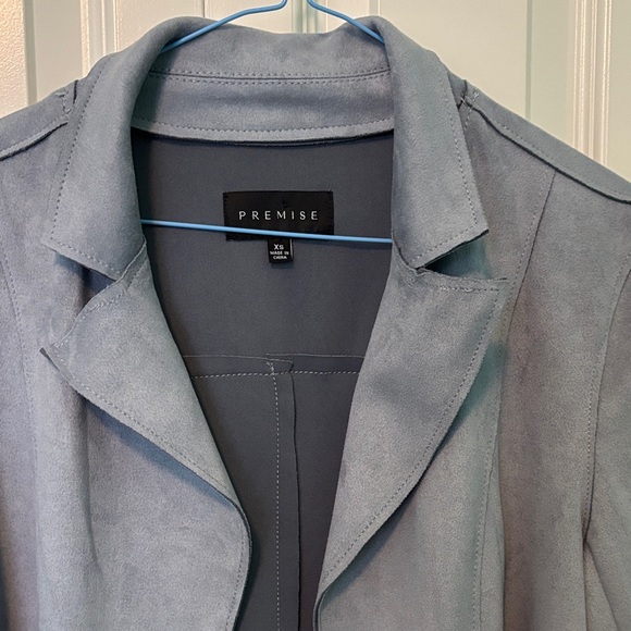 Premise Women's Slate Blue suede like Jacket - Picture 7 of 7